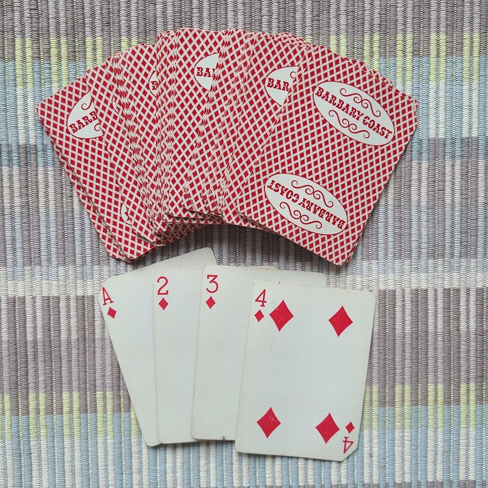 Vintage Barbary Coast Casino Red Playing Cards Deck Cancelled Deck Las Vegas NV